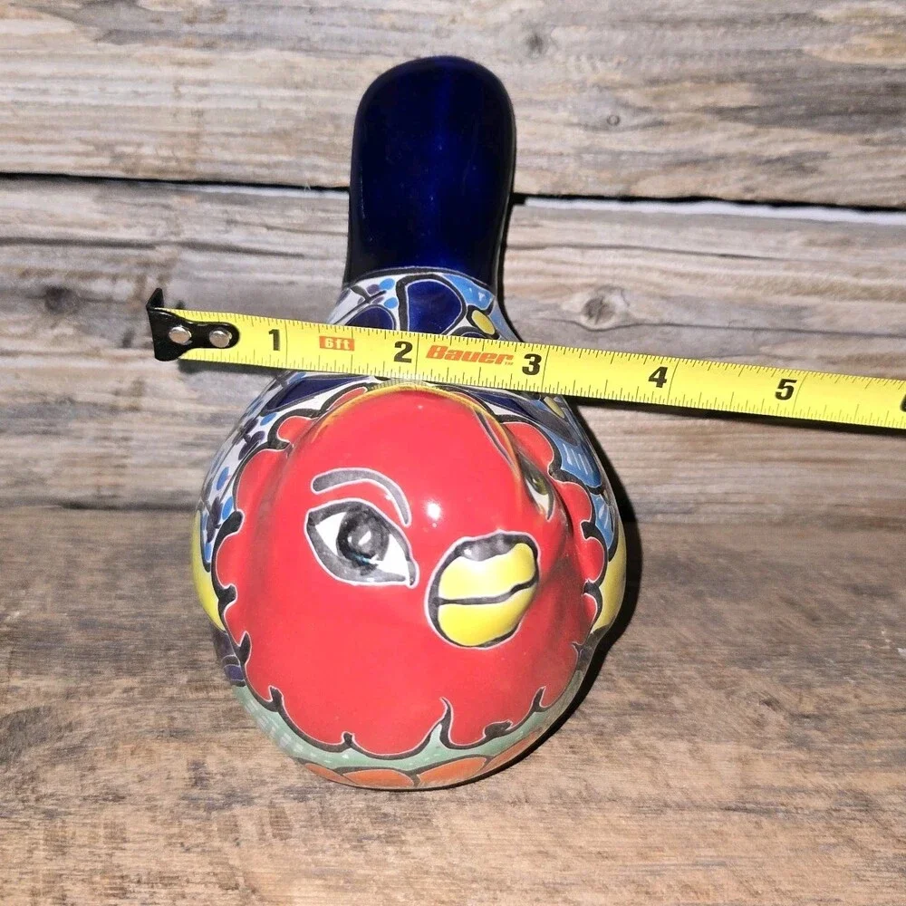 Talavera Bird Mexican Pottery Art Home Decor Hand Painted 5.5 x 4 X 6 Inches